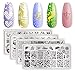 BORN PRETTY 4Pcs Nail Stamping Plate Valentine's Day manicuring Nail Art Image Template DIY Decoration with 2Pcs BORN PRETTY Scrapers for Gift