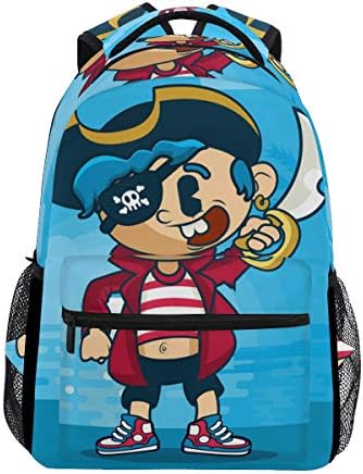 Backpack Women Men Teen Girl Boy School Bag Blue Pirate Purse Book Daypack Travel College