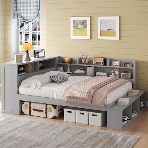 Merax Full Size Daybed with Storage Cabinets-CHA by Merax - Used condition - US$201.01