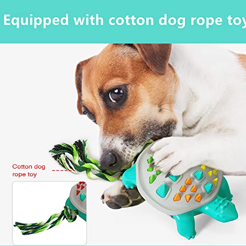 Dog Chew Toy for Aggressive Chewers with Rope Pet Toys for Dogs Teeth Cleaning Outdoor Dog Toy Tortoise Colors Grey-Blue