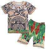 AOVCLKID Maui Boys Cartoon Comfy Loose Fit 2-Piece Shorts Pajama Set Sleepwear Moana (Short Sleeve, 110/4-5Y)