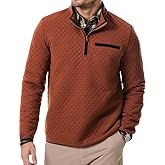 Dokotoo Men Men's Quarter Zip Up Casual Long Sleeve Quilted Sweatshirts Mock Neck Outdoor Pullover Sweaters