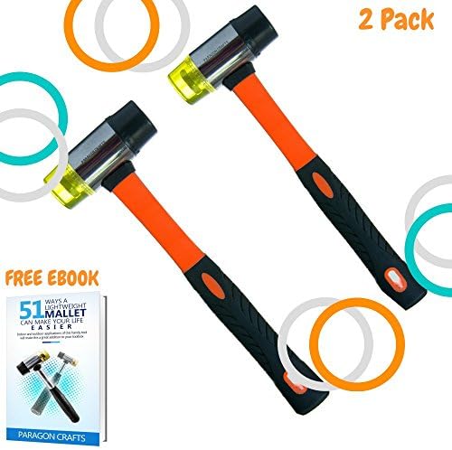 BlemishFree Jewelry Hammer with Heavy-Duty Non-Slip Fiberglass Handle – Robust Dual-Head Mallet For Leather, Wood &amp; Firearm Maintenance – Medium(2 Pack)