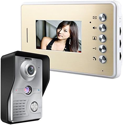 MOUNTAINONE 4.3 Inch Video Door Phone Doorbell Entry Intercom System Kit with 1-camera 1-monitor TFT LCD Screen Unlock IR Night Vision Rainproof Home Security