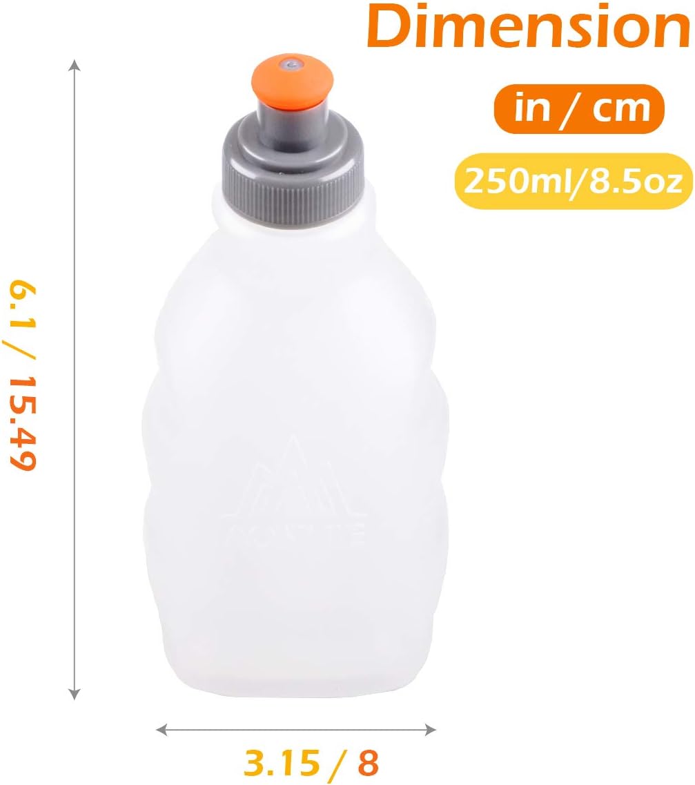 TRIWONDER Running Water Bottle Leakproof Small Hydration Flask for Sports Hiking Cycling Fits Vest Pack Belt (PP - 250ml - 2 Pack) - Image 3