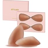 ATTLADY Nipple Covers No Show 4 Pairs- Reusable Adhesive Silicone Sticky Triangle Nipple Pasties for Women