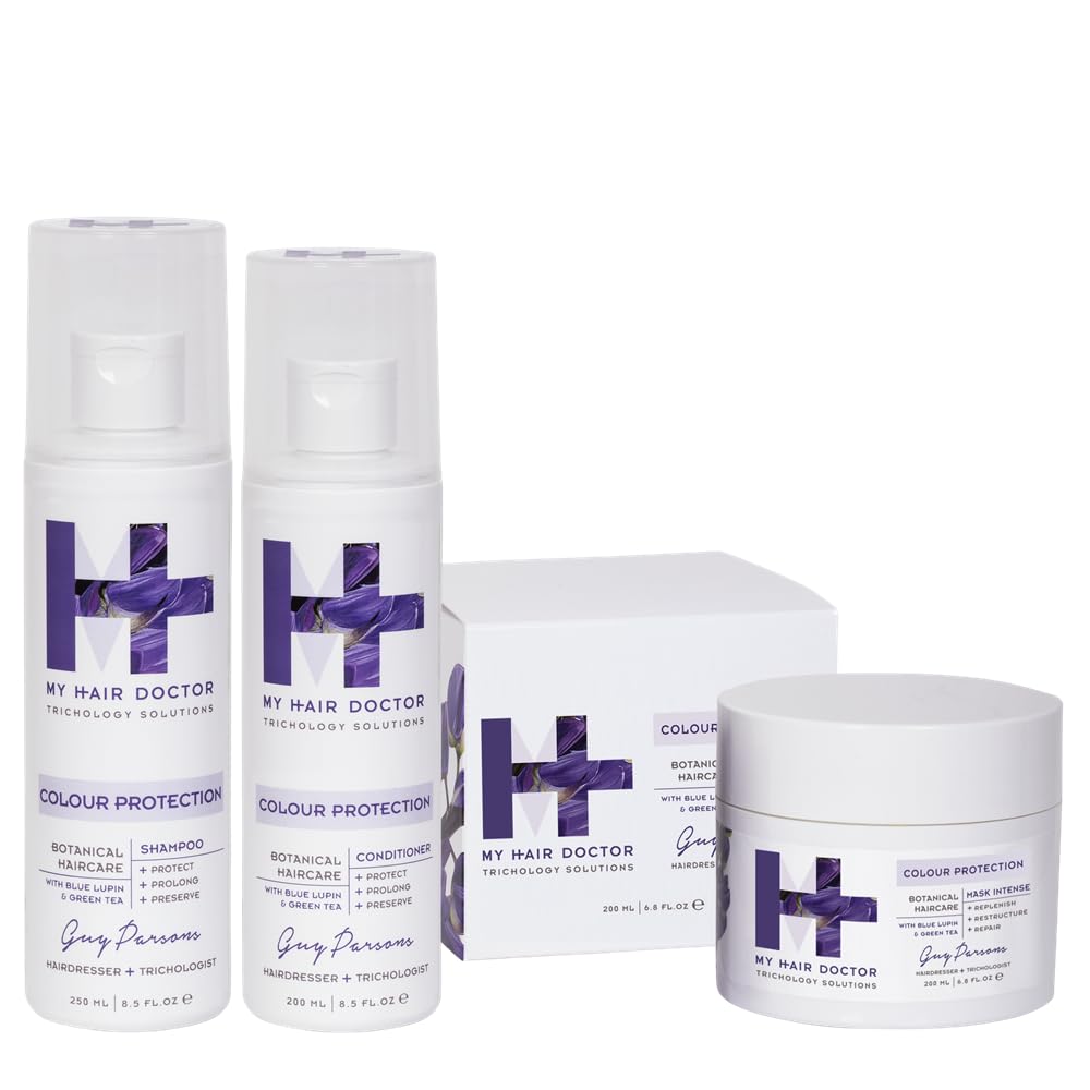 MHD Shampoo and Conditioner set with Hair Mask | Shampoo (250ml) Conditioner (200ml) and Hair Mask Intense (200ml) Trio for Coloured Hair | Colour Treated Hair Set