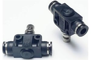 VETLEY Pneumatic SCF Series 1/4 Inch Tube OD Air Flow Control Valve,Union Pneumatic Speed Control Flow Controller SCF-1/4(Pack of 2)