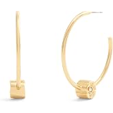 COACH Women's Signature Tea Rose Medium Hoop Earrings