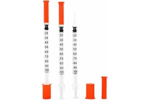 LZHNB 1ml/cc 31G Syringe 5/16" (8mm) Needle, Disposable Individual Package Pack of 50
