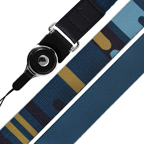 Crimmy Detachable Cell Phone Neck Lanyard, Universal, Double Sided Neck Strap Band Lanyards for Camera, Cell Phone, iPod, USB, Flash Drive (Blue Theme)