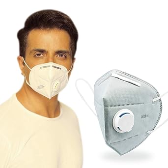 Medi-Max Face Mask Ultra Comfortable Mask & Respirator with Carbon filter Breathing Valve Grey Pack of 6