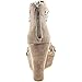 Not Rated Spring Fling Women Open Toe Canvas Brown Wedge Sandal