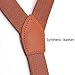 Yienws Y-Sharp Pants Suspenders Boys, Brown 3 Clasp Strap, Brown, Size One Size