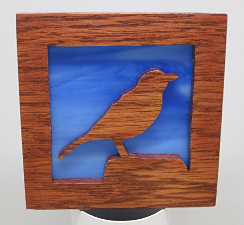 Stain glass night light bird silhouette Handmade in the USA