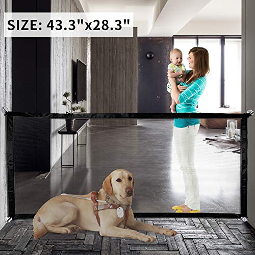 ORVINNER Portable Mesh Pet Gate Folding Magic Dog Gate Baby Safety Gate | Dog Fence for Doorways Indoor Stairs
