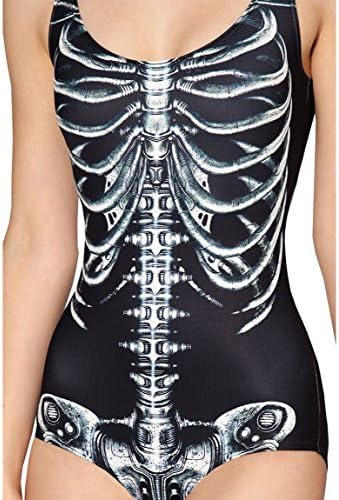 Growing Wild Girls Stylish Skeleton Bones One-Piece Bikini Swimsuit Bodysuit