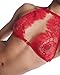 Women's Lace Floral Bralette Bra Bustier Crop Top Cami Unpadded Tank (US M, Red)