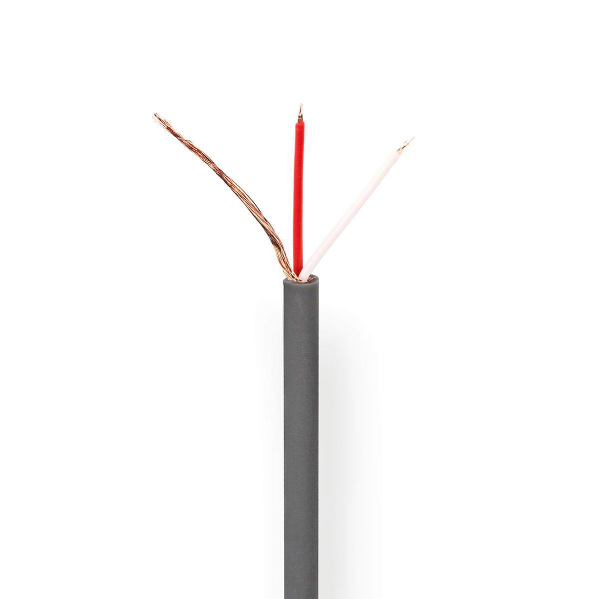 NEDIS Microphone Cable, Assemble Jack and XLR Connectors, PVC, Copper Conductors, 3.5 mm Diameter, Shielded Audio Extension Cable for Amplifiers and Instruments - 100m Reel