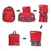 ORICSSON 20L Durable Packable Backpack Handy Lightweight Daypack for Travel Outdoor Workout Picnic(Red)