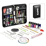 Sewing Kit Kasimir 142 Professional Premium Sewing Accessories with Extra 40 Pins and 10 Safety Pins Compact Potable Travel Emergency Sewing Supplies for Kids Adults Beginners