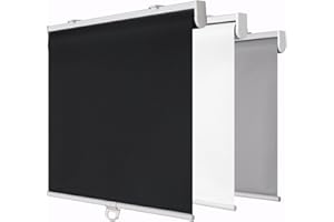 SHADEMOON Cordless 100% Blackout Window Roller Shades, Room Darkening Spring System Indoor Blinds, Pull Down Thermal Insulated Fabric for Home and Office (Black, Width 40", Height 72") Standard Roll