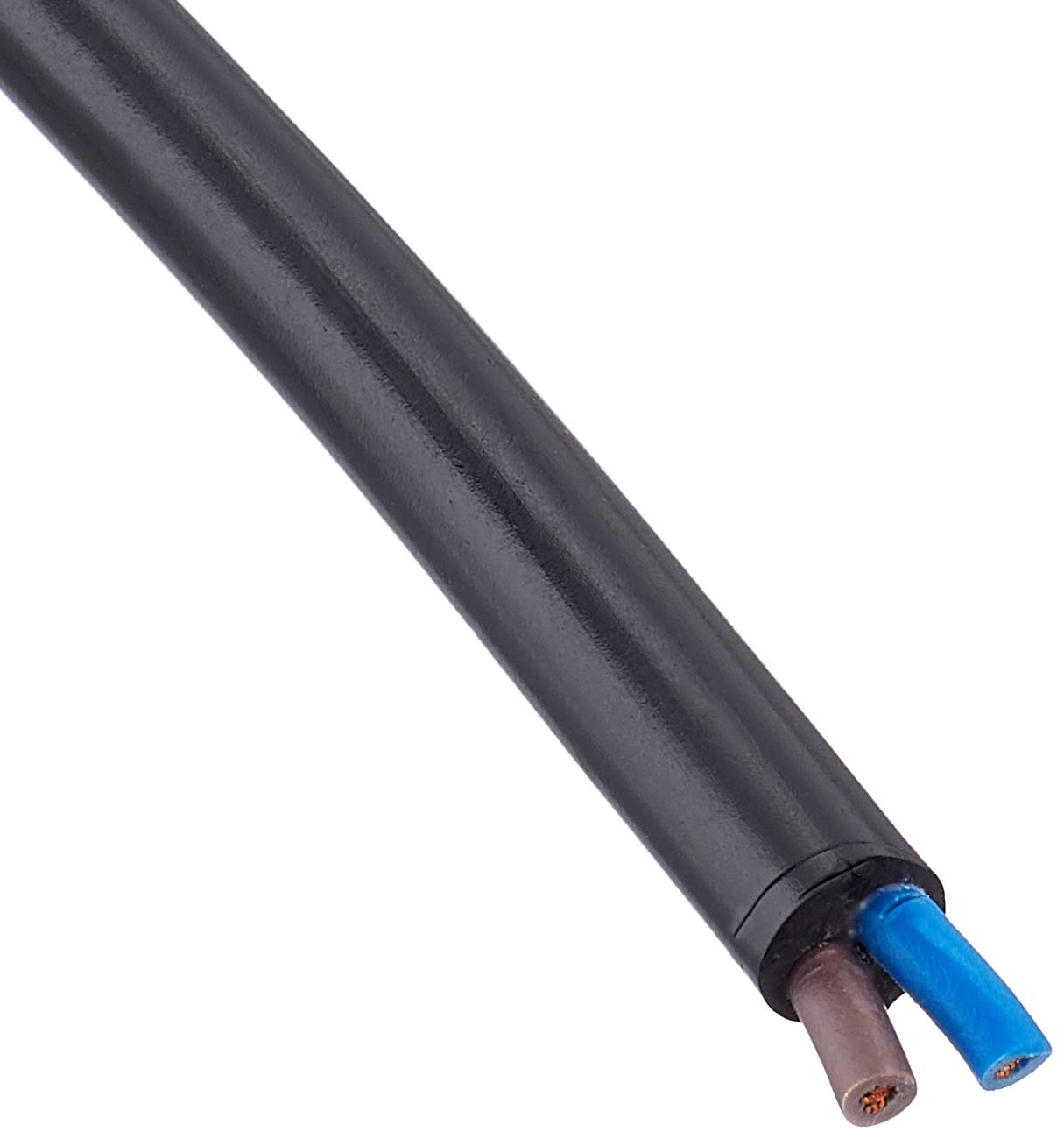 Pro Elec PEL01100 0.50 mm2 2182Y 2-Core mains Cable, 3A, Black, 10 m