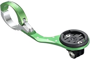 Cestbon Bike Out Front Combo Mount for Garmin Edge Wahoo Elemnt&Bolt,Mini Bryton Rider Stages Dash Handlebar Universal Computer Mount for Gopro, Bicycle Light(Green Sliver)