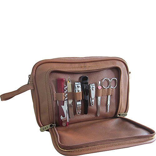 AmeriLeather Leather Travel Toiletry Bag (Black)