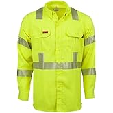 LAPCO FR Modern Hi-Viz Uniform Shirt, Class 3, 5oz. Tecasafe One, Hi-Viz Yellow, Large Regular