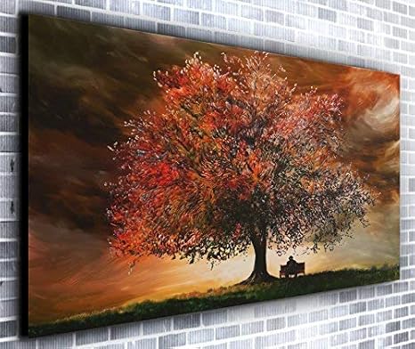 The Big Oak Tree Wall Decor Panoramic Canvas Wall Art Print Framed Xxl 55 Inch X 24 Inch Amazon Co Uk Kitchen Home