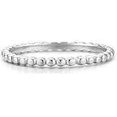 BLOSSOM & HUE Stacking Ring for Women Teens & Girls [18K Gold Plated on .925 Sterling Silver] - Dainty Beaded Band [Hypoallergenic]