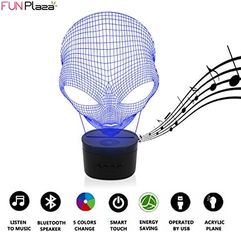 3D Illusion Lamp Alien Desk Decorations Cool Gadgets Colors Novelty Accessories Laser Lights for Bedroom