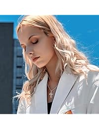 YFN collar con colgante de cruz en forma de nudo celta de la eternidad con pulido simple de platino y plata esterlina 925