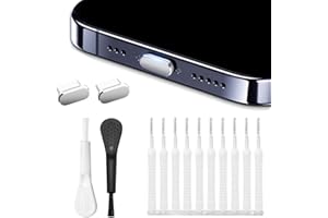 14Pcs/Set Silver Mobile Phone Cleaning and Maintenance Kit Universal for Type-C Mobile Phone Interface Dust Plug Computer Key