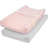 TILLYOU Changing Pad Cover Set in Soft Jersey Material Diaper Changing Table Sheets - Fits 32"/34''x16 Contoured Pad for Babi