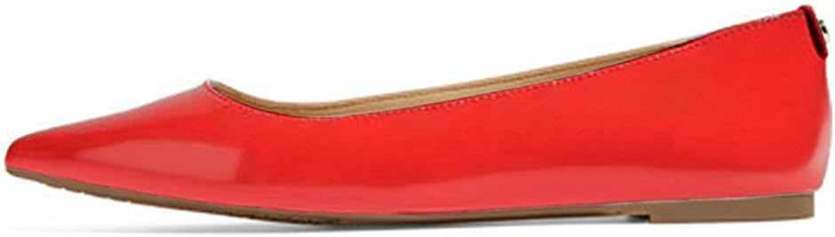 UMEXI Classic Pointed Toe Ballet Flat Slip On Patent Leather Shoes for Women