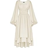 Scarlet Darkness Women Renaissance Costume Split Bell Sleeve Double Layered High Low Dress