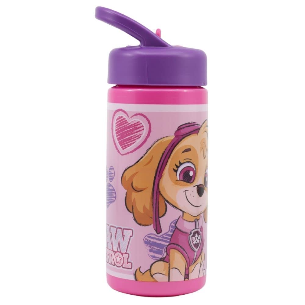 Girl Reusable Sipper Water Bottle Drink Bottle with built-in handle for Easy Carry School Lunch Kids Childrens 410ml (Girl)