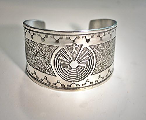 Native American Spirit bracelet, Man in the Maze Labyrinthe cuff bracelet, native inspired