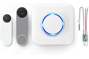 PHYSEN Wireless Doorbell Chime - Compatible with Google Nest Doorbell (Wired, 2nd Gen& 3rd Gen) and Google Nest Doorbell (Battery) with Wired Transmitter (1 Video Doorbell Extender 1 Receiver）