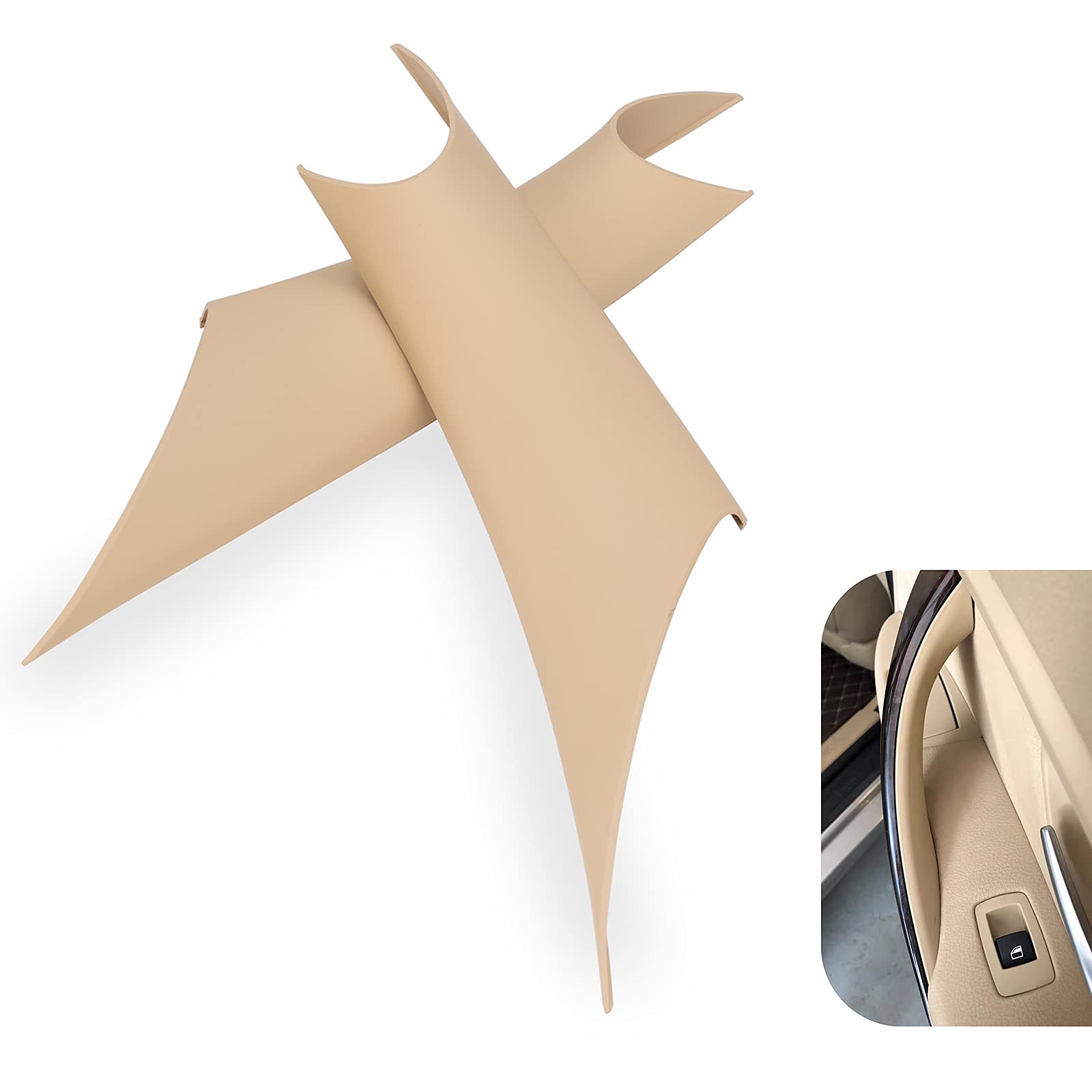 Photo 1 of GEATaaT Gelunxin Door Pull Handle Cover for BMW 320,328,330,335,M3 2012-2018 & BMW 428, 435,M4 2014-2017 (Left Rear+Right Rear, Beige)