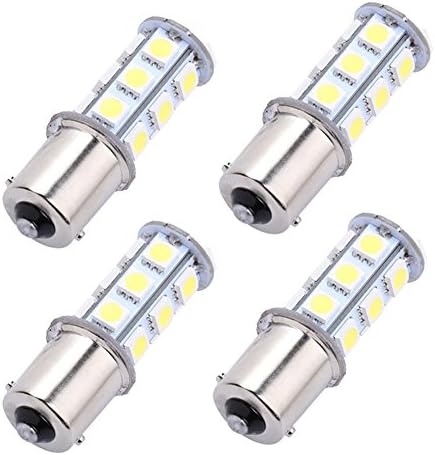 Trisense 1156 1003 1141 7506 Ba15s 18SMD LED Bulbs White 4-pack Replacement for RV Camper Interior Lights &amp; Exterior Tail Backup Reverse Lights, Brake Lights, Turn Signal Lights