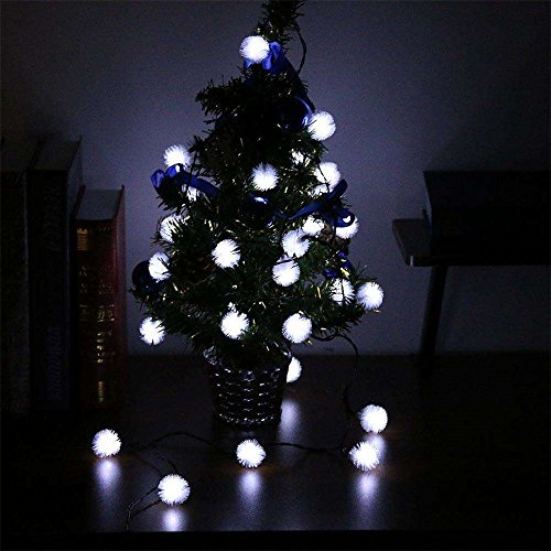 image for 30 LEDs Solar Spotlight Fur Snow Ball,YiMiky String Light 30 LEDs Star