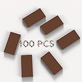100 Piece Brown Building Tiles Bulk Assortment Pack, 2x4 Tiles Accessories for Building, Compatible with Lego Parts and Pieces