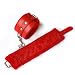 Moonight Red PU Leather Wrist Ankle Restraints Comfortable adjustable Furry Leather Bondage Restraint Handcuffs Sex Flirting Tool for Beginners