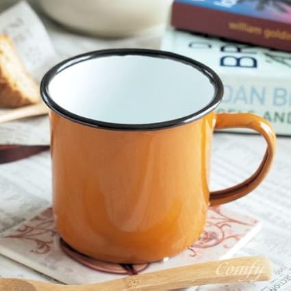 Amazon ホーロー雑貨 ホーロー マグカップ 北欧雑貨 カントリー雑貨 オレンジ S ホーロー ホーム キッチン