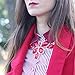 Jane Stone Fashion Gold Tone Bubble Collar Necklace Statement Chunky Jewelry for Women (S-red)