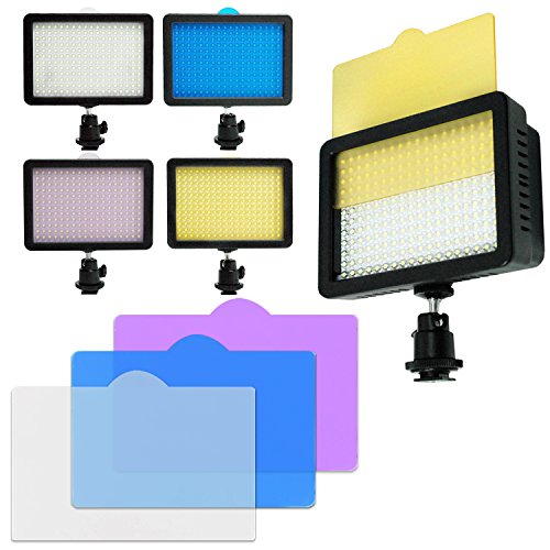 2 Sets of 216 LED Dimmable Ultra High Power Lighting Panel with Collapsible Light Diffuser, 4 Color Gel Filter Light Stand, Battery/Charger, and Carry Bag, Photo Video Light Kit, JSAG372 - Thumbnail 4