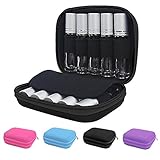 Essential Oils Storage – pureGLO 10 Bottle Essential Oil Carrying Case - Organizer Bag Travel Carrier Holds 5ml 10ml Vials – Holder for Young Living & Doterra Containers (Black)